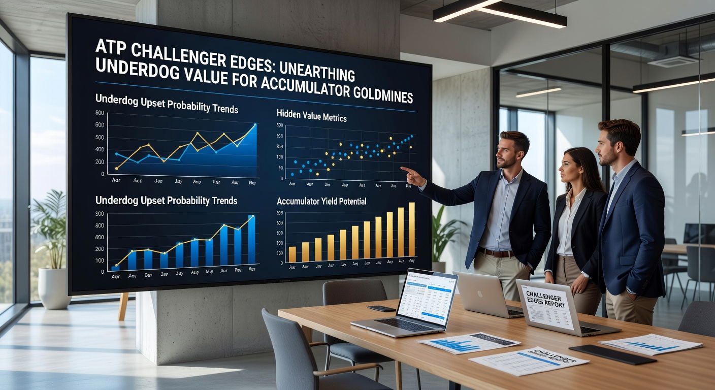 Intense ATP Challenger match where an underdog player leaps in victory after a key win, racket raised high against a backdrop of a packed clay court stadium