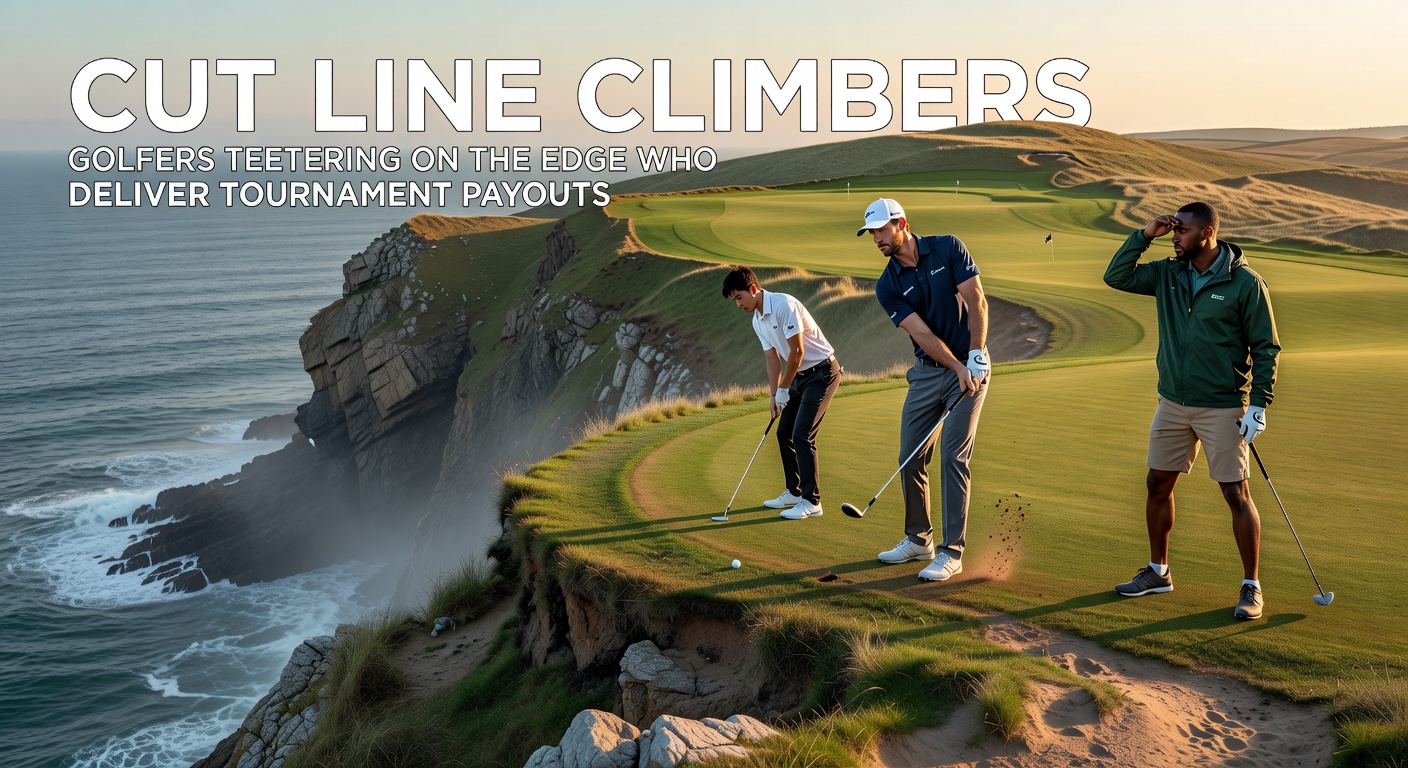 Close-up of a golfer sinking a crucial par putt on the 18th green to make the cut during a major tournament