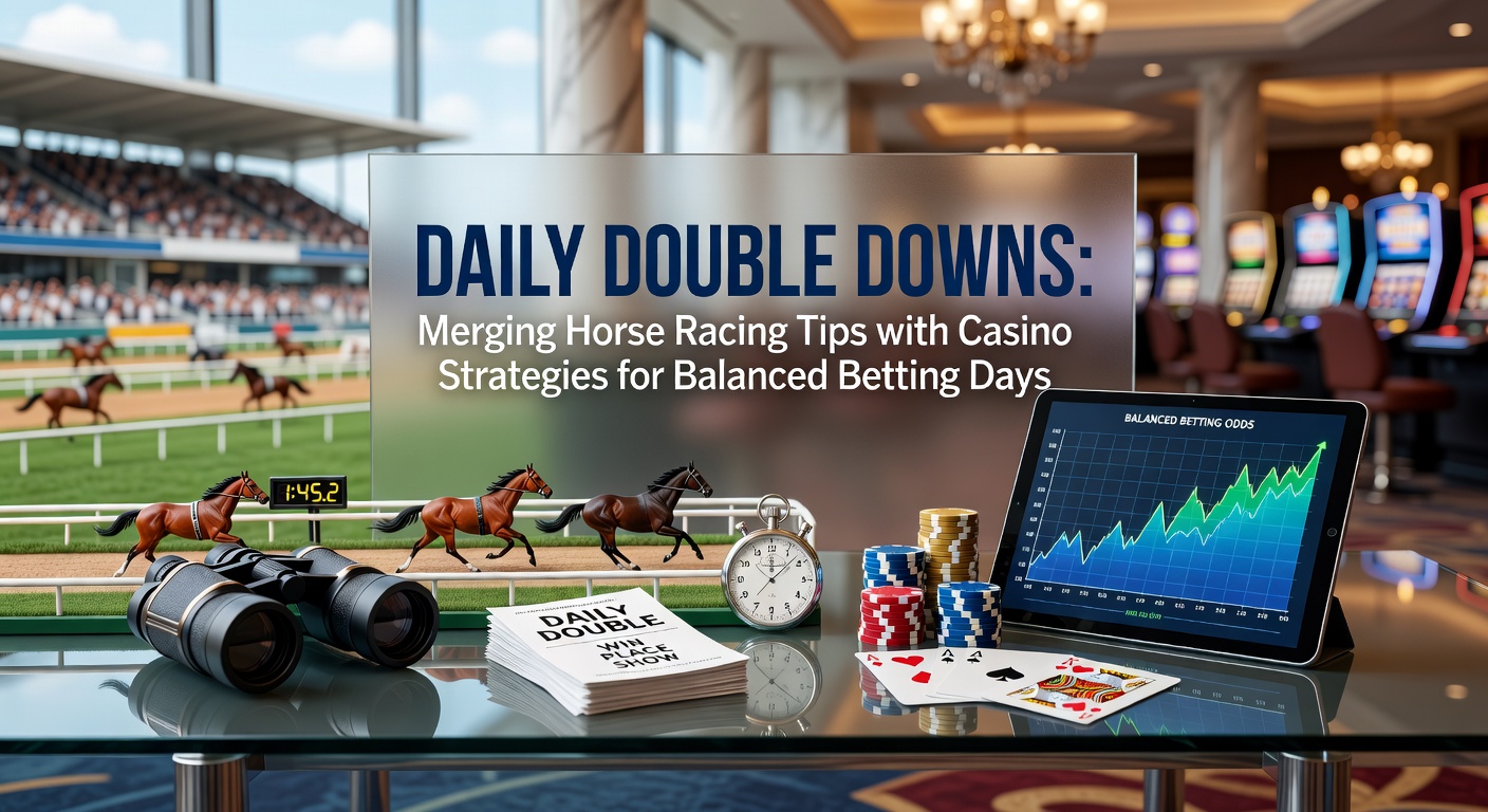 Punters reviewing horse racing form sheets alongside casino game charts on a dual-monitor setup, highlighting balanced betting strategies