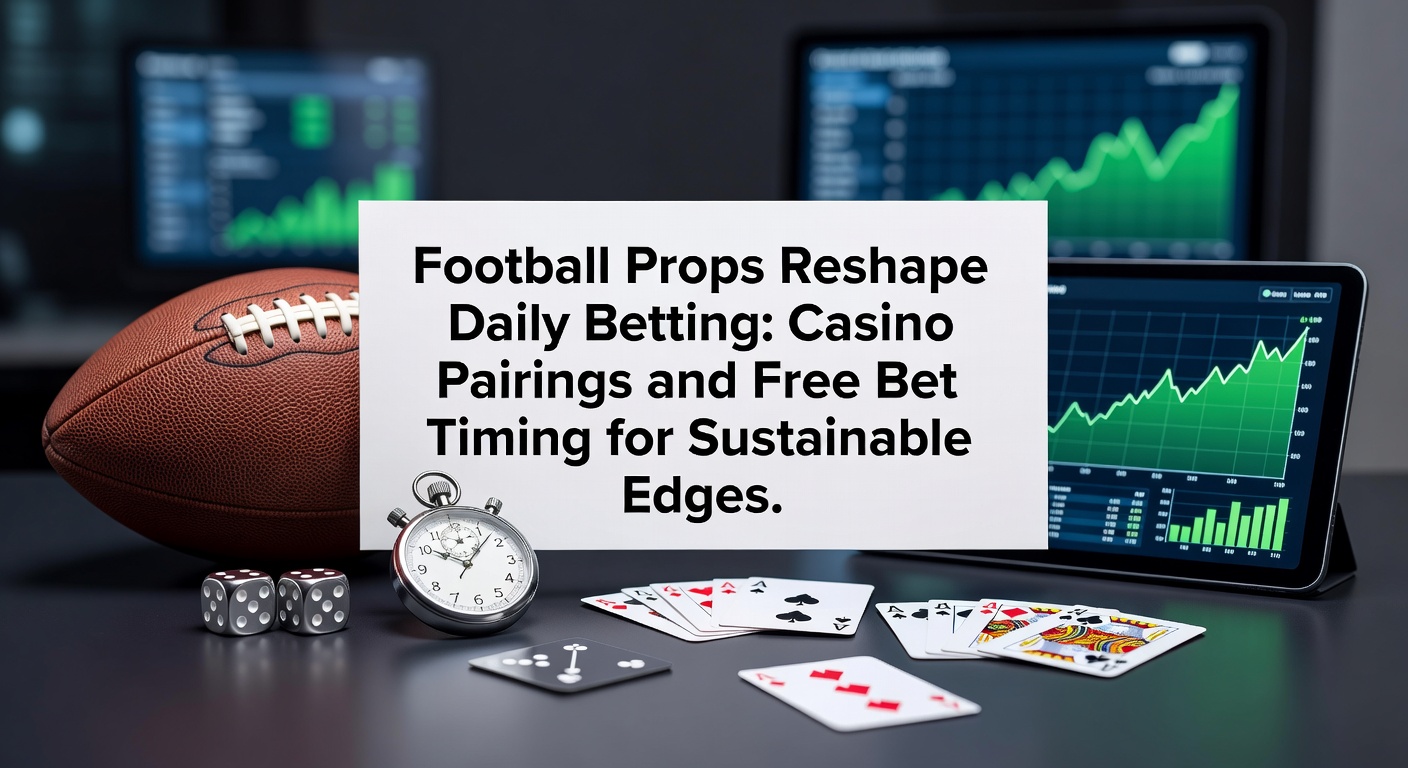 Dynamic football player prop bets overlaid with casino promo icons and timing charts, illustrating strategic daily betting fusions