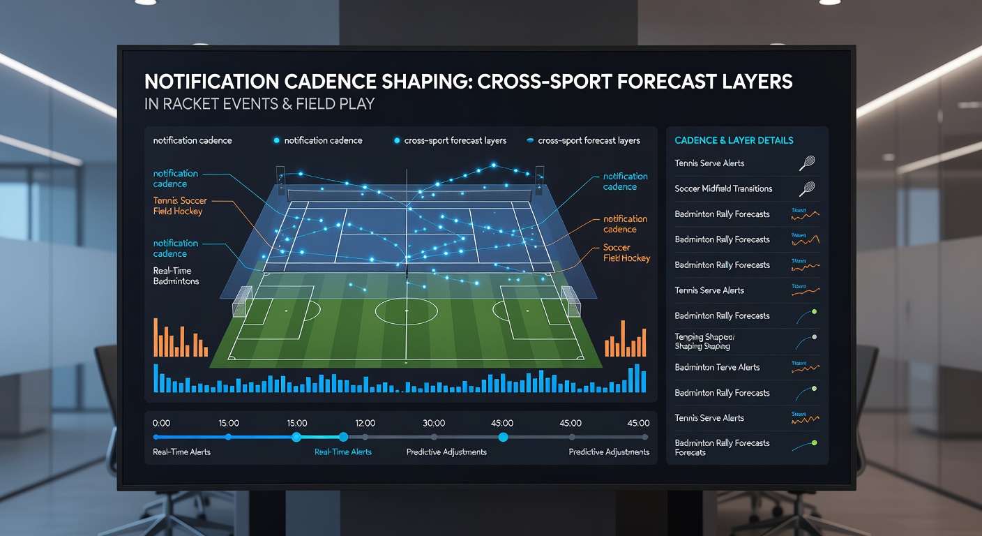 Split-screen visualization of layered forecast models updating during simultaneous tennis and baseball events