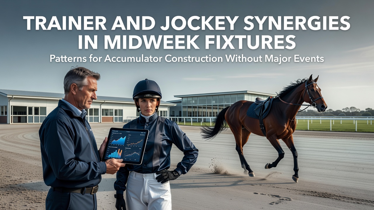 Trainer and jockey collaborating at a midweek race meeting